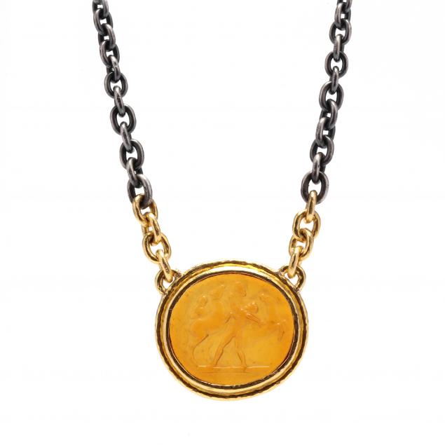 high-karat-gold-and-oxidized-silver-necklace-with-cameo-ara