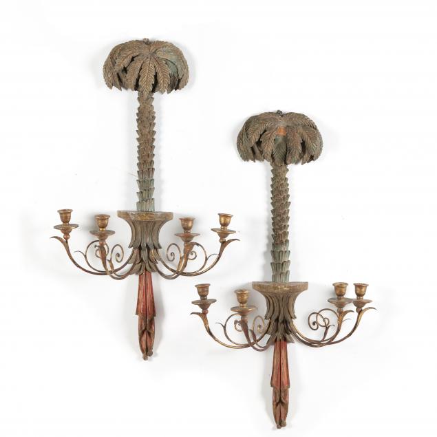 antique-pair-of-carved-and-painted-palm-form-sconces