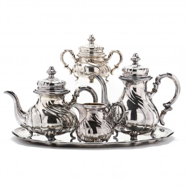 german-835-silver-four-piece-coffee-and-tea-service-with-tray