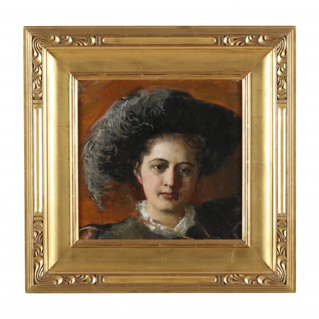 a-boston-school-painting-of-a-woman-with-feathered-hat