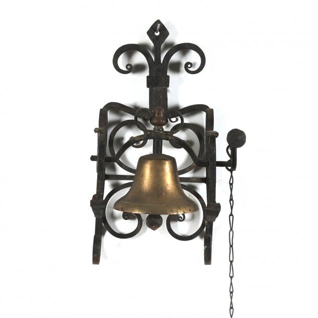 antique-continental-wrought-iron-and-brass-wall-bell
