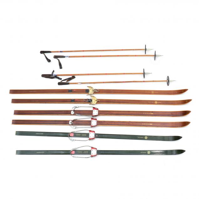 collection-of-vintage-norwegian-skis-poles
