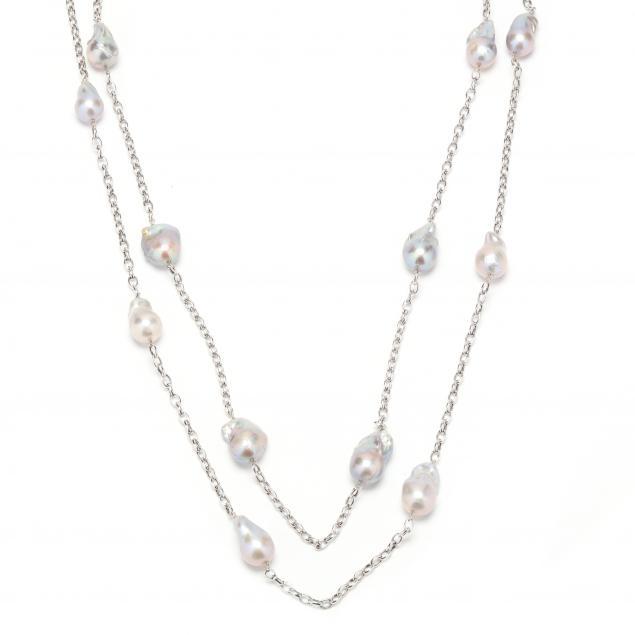 two-white-gold-and-baroque-pearl-station-necklaces