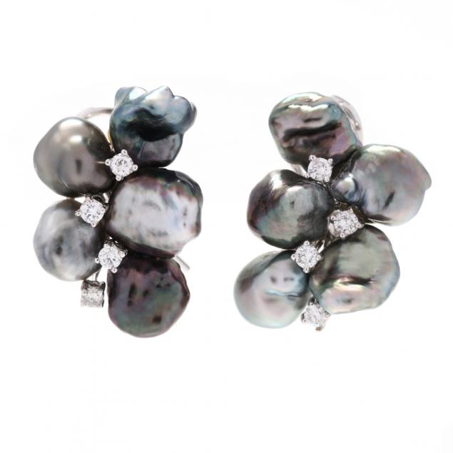 white-gold-tahitian-baroque-pearl-and-diamond-earrings