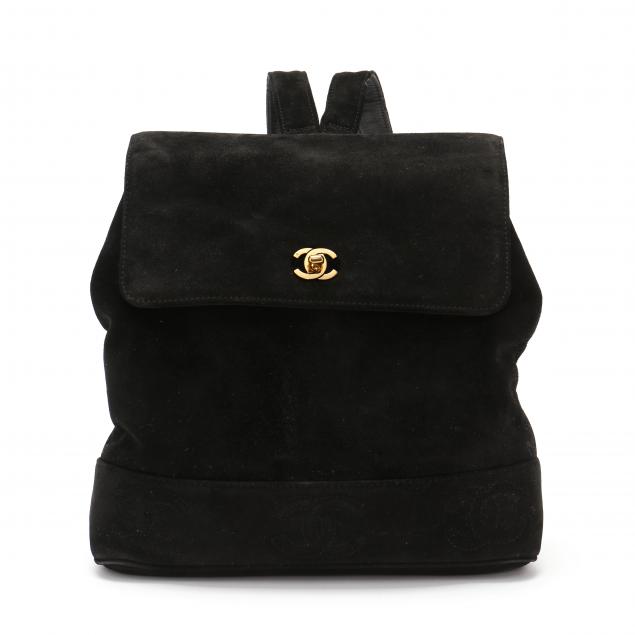 vintage-chanel-triple-stitch-backpack-in-black-suede