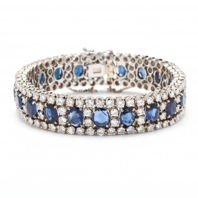 white-gold-sapphire-and-diamond-bracelet