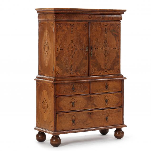 a-rare-english-william-and-mary-inlaid-walnut-cabinet-on-chest