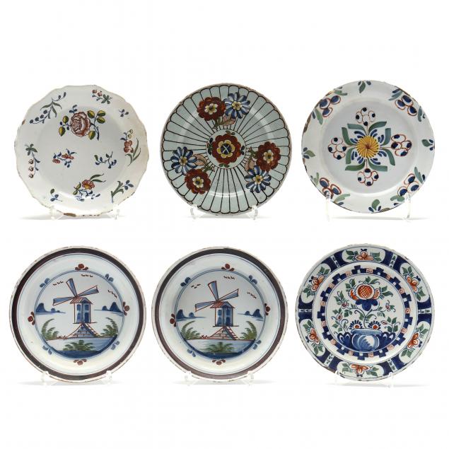 six-english-delft-small-polychrome-plates