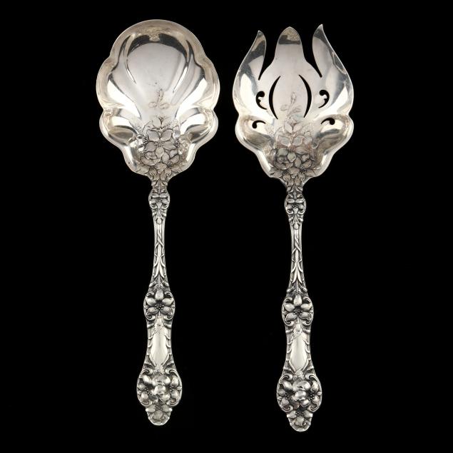 Sold at Auction: ANTIQUE STERLING SILVER SERVING PIECES - Two