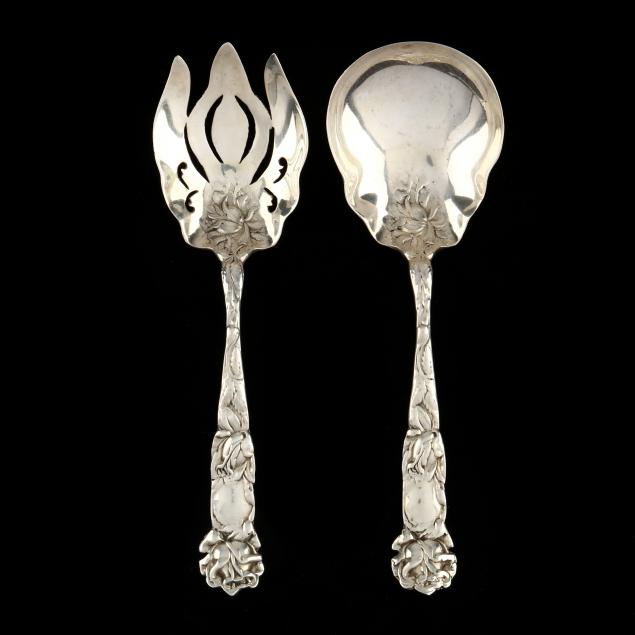 pair-of-sterling-silver-art-nouveau-rose-decorated-serving-pieces
