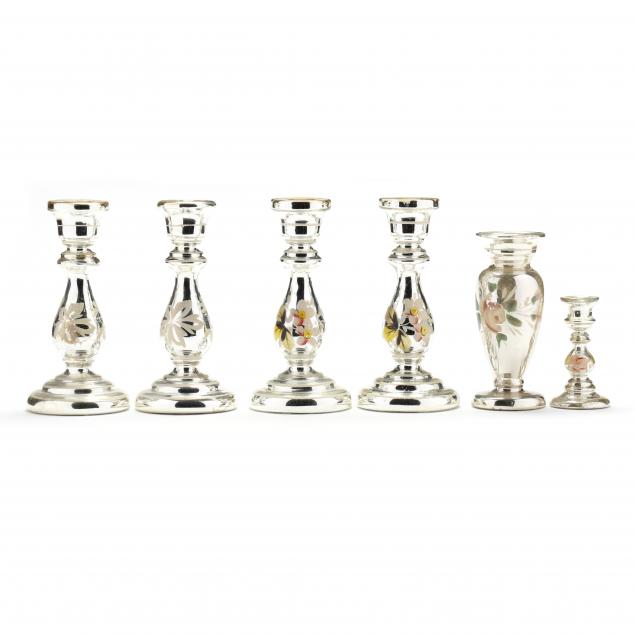 collection-of-six-mercury-glass-candlesticks
