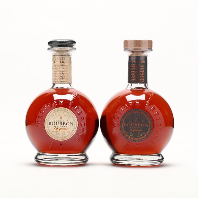 western-reserve-bourbon-whiskey-in-glass-decanters
