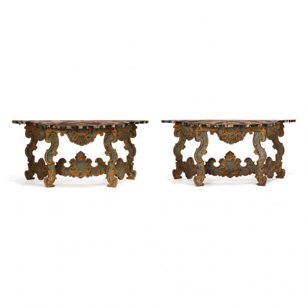 pair-of-italian-rococo-revival-paint-decorated-center-console-tables
