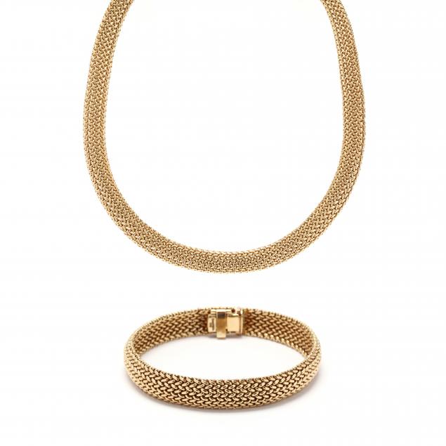 gold-mesh-necklace-and-bracelet-tiffany-co