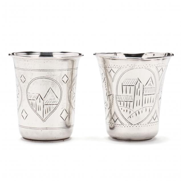 two-similar-russian-silver-kiddush-cups