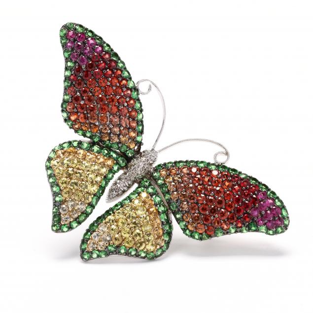 white-gold-and-gem-set-butterfly-brooch