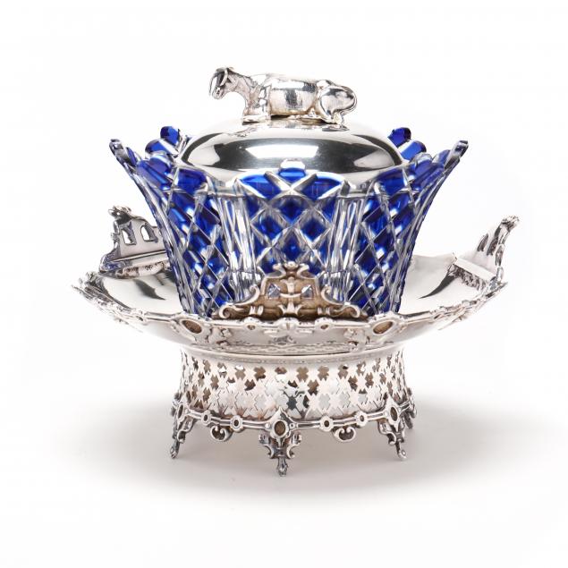 a-continental-silver-plated-and-cobalt-cut-glass-beurrier