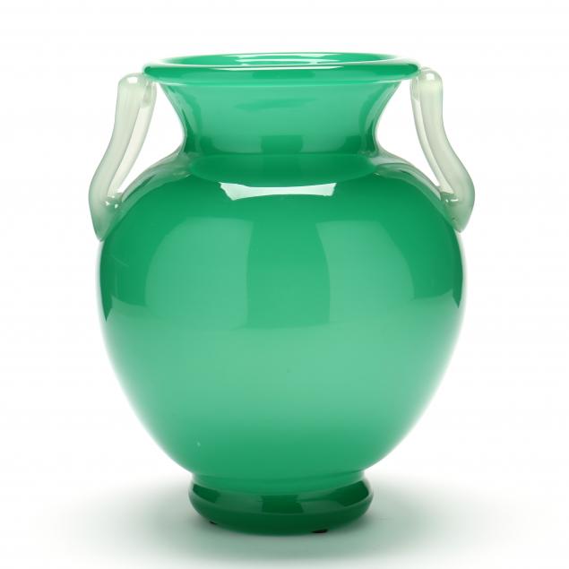 frederick-carder-era-steuben-green-jade-double-handled-vase
