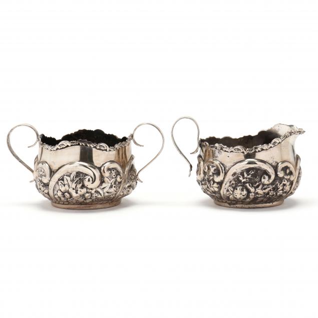 an-american-sterling-silver-repousse-creamer-and-sugar