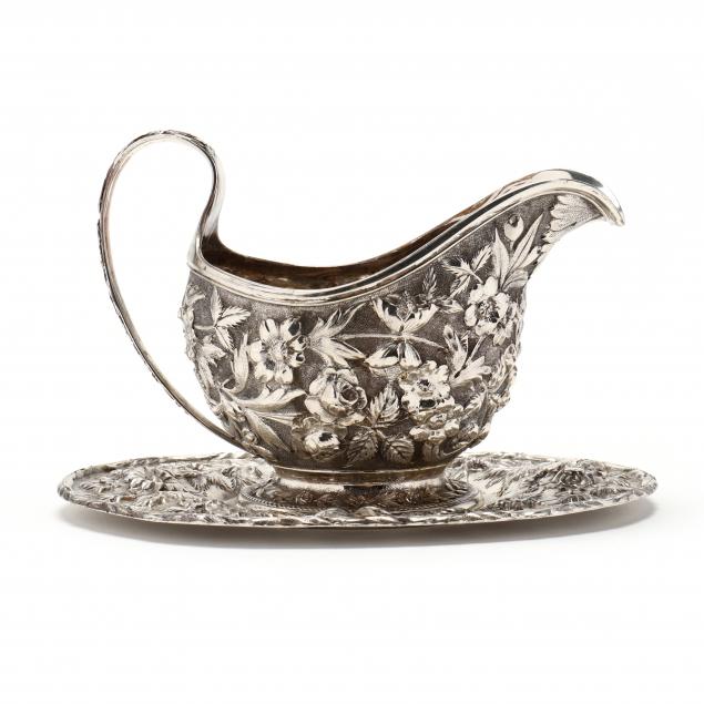 an-assembled-baltimore-repousse-sterling-silver-gravy-boat-and-underplate