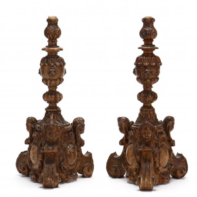 pair-of-antique-continental-carved-wood-candlesticks