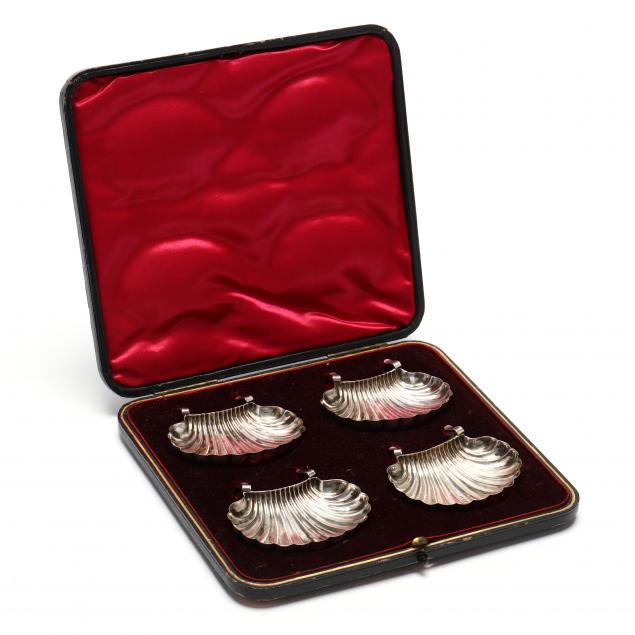 a-cased-set-of-four-victorian-silver-shell-butter-pats