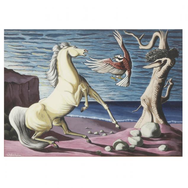 surrealist-painting-of-horses-signed-wehrheim