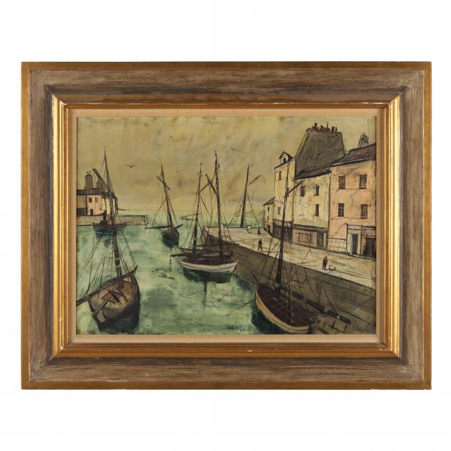 charles-levier-french-american-1920-2003-harbor-scene