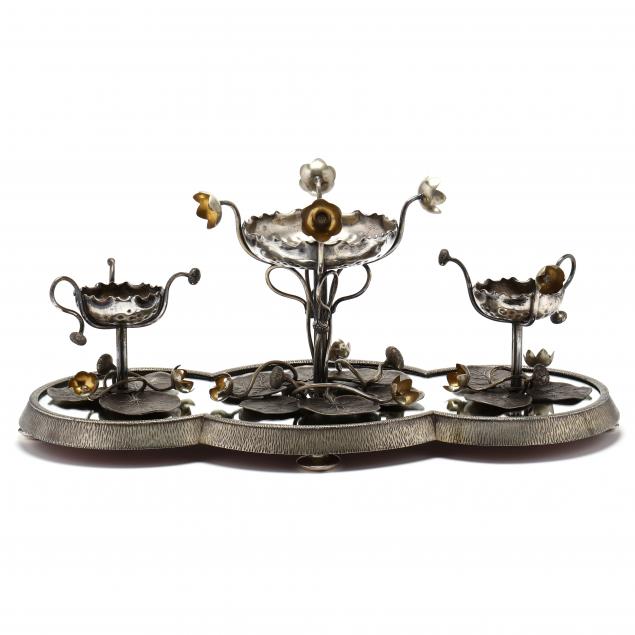 art-nouveau-silver-plated-epergne-on-mirrored-plateau-with-water-lily-motifs