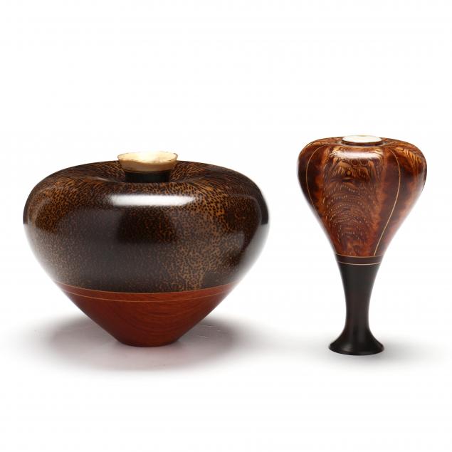 galen-carpenter-american-b-1946-two-turned-wood-vessels