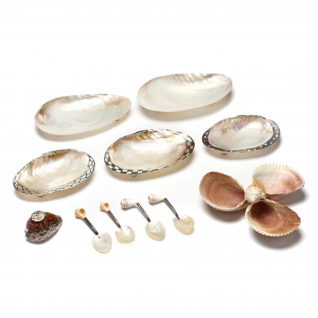 collection-of-seashell-servingware-eleven-pieces
