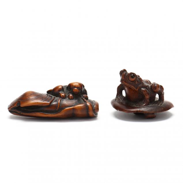 two-japanese-carved-wooden-netsuke