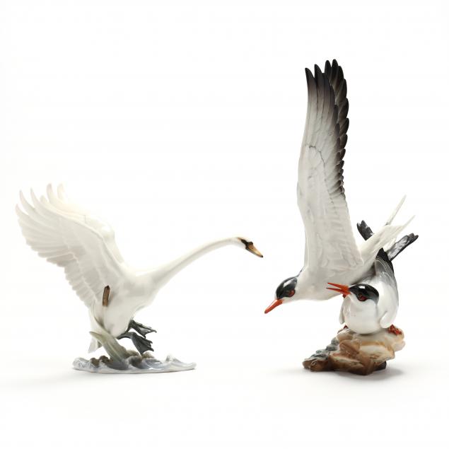hutschenreuther-swan-rising-and-tern-pair