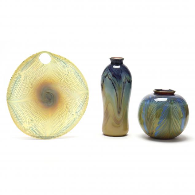 three-pieces-of-salamandra-art-glass