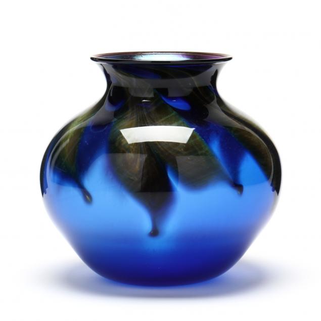charles-lotton-american-1935-2021-cobalt-art-glass-vase
