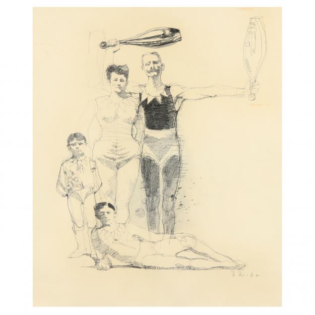 bernard-bernie-fuchs-american-1932-2009-circus-performers-a-study