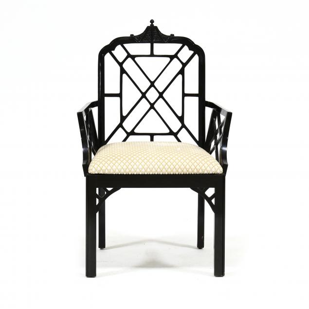 contemporary-chinese-chippendale-style-lacquered-armchair
