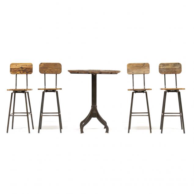custom-reclaimed-wood-and-iron-high-top-table-and-four-chairs