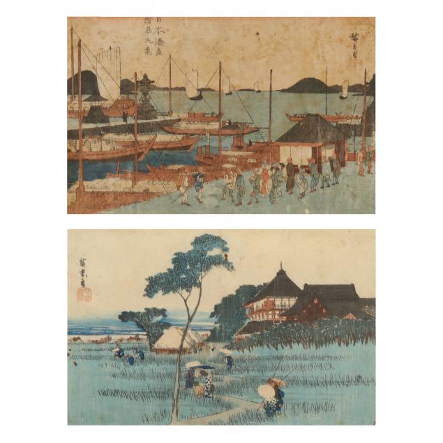 Utagawa Hiroshige (Japanese, 1797-1858), Two Woodblock Prints (Lot 1211 ...