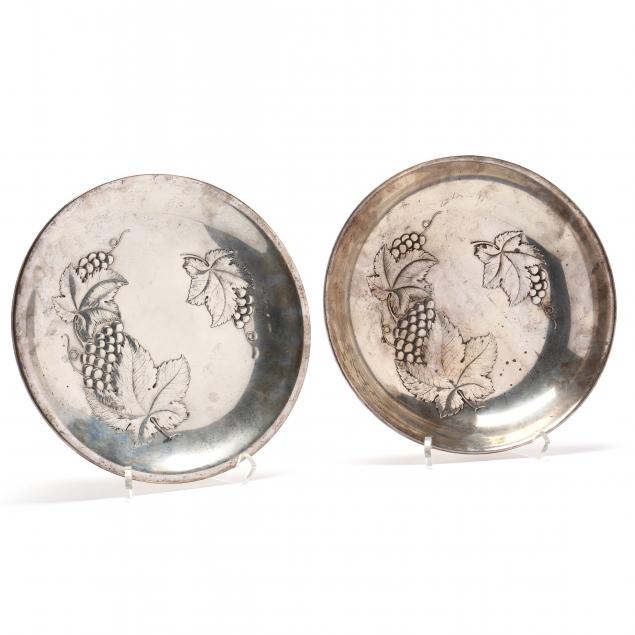 two-wallace-sterling-silver-serving-items-with-grape-and-vine-motifs