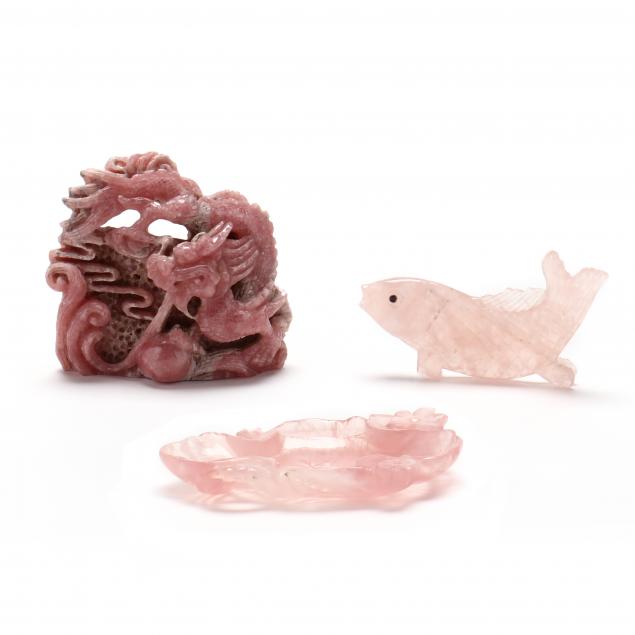 three-chinese-carved-pink-stone-items