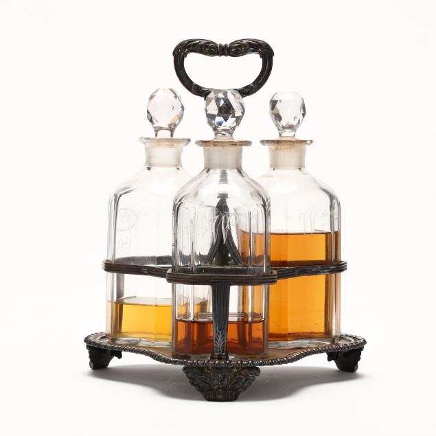 three-decanters-with-silver-presentation-tray