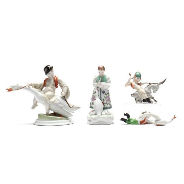 four-herend-natural-figurines