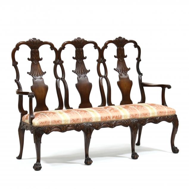 irish-queen-anne-style-carved-mahogany-triple-back-settee