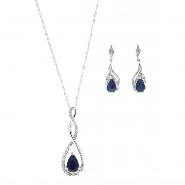white-gold-sapphire-and-diamond-necklace-and-earrings