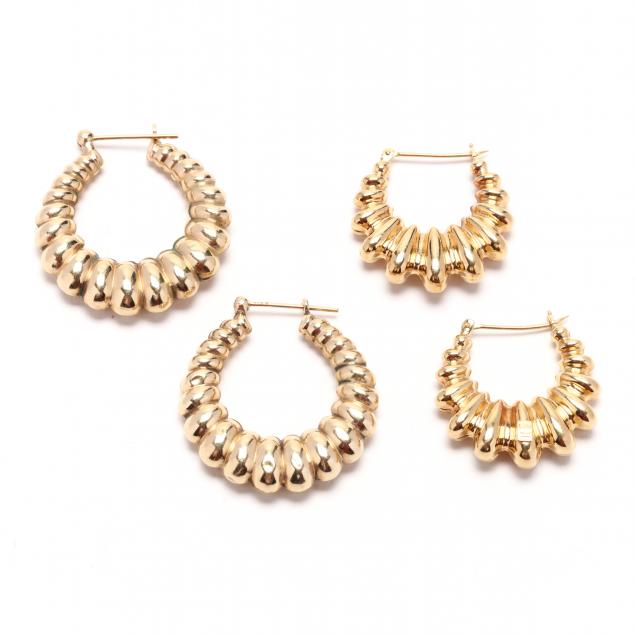 two-pairs-of-gold-hoop-earrings