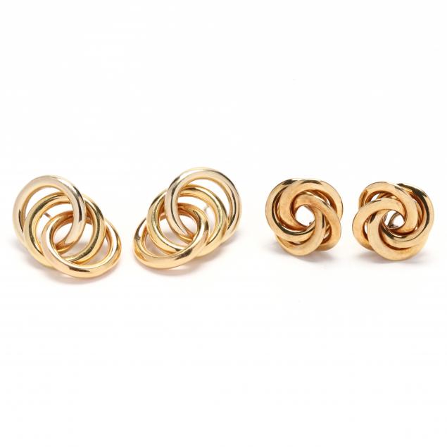 two-pairs-of-gold-earrings