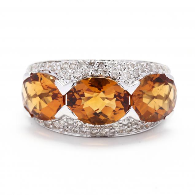 white-gold-diamond-and-citrine-ring