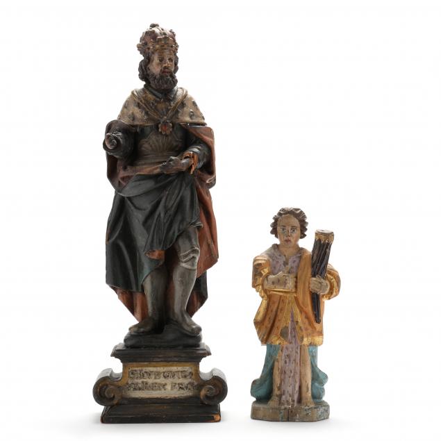 two-antique-continental-carved-wood-figures