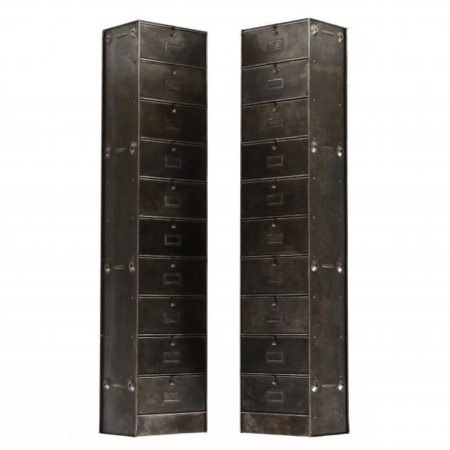 pair-of-tall-vintage-metal-storage-cabinets